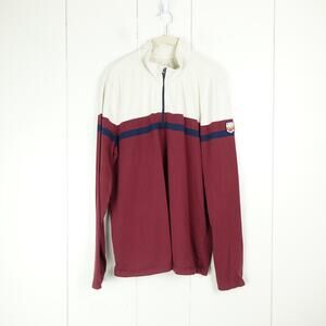 Marine Layer Pullover Mens SZ L 1/4 Zip Mockneck Striped Preppy Academic Casual